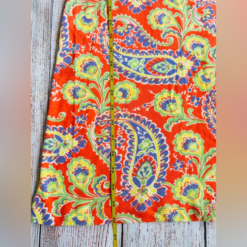 Lauren by Ralph Lauren Women’s Orange Paisley Print Cowl Neck Sleeveless Dress S - Picture 8 of 8